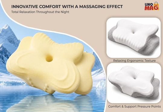 Pernă medicală pentru gât Memory Foam 62x37x9cm Gri