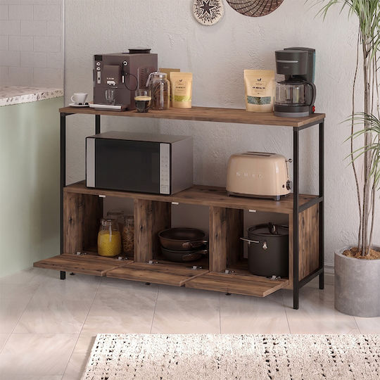 Buffet Mars from Wood & Metal Smoked Walnut 122x36x80.1cm