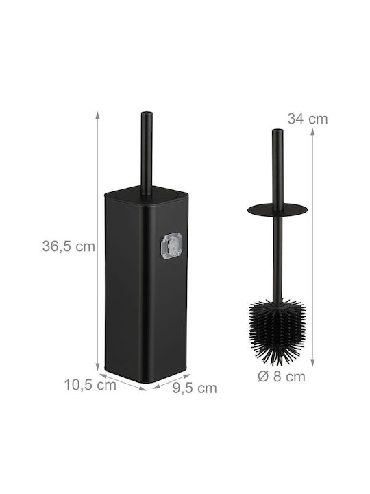 Relaxdays Ceramic Toilet Brush Black