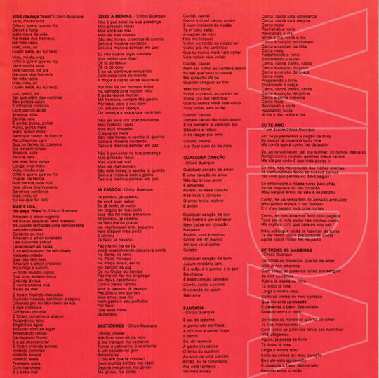 Chico Buarque Vida Vinyl