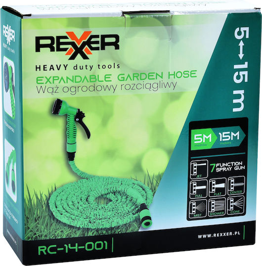 Rexxer Rexxer Gartenschläuche Ausziehbares Set 1/2 Zoll 5m