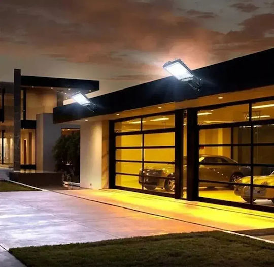 LED Set of 6 Wall Mounted Solar Lights Cold White 6500K with Motion Sensor, Photocell and Remote Control IP65