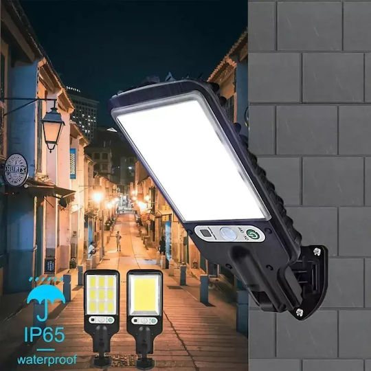 LED Set of 4 Wall Mounted Solar Lights Cold White 6500K with Motion Sensor, Photocell and Remote Control IP65