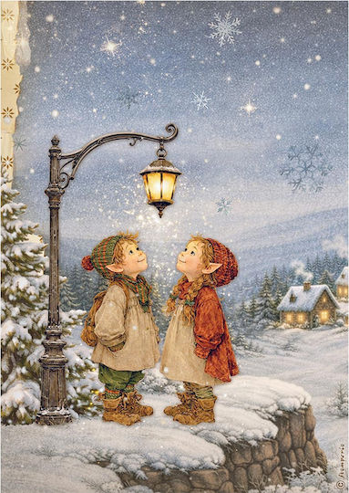 Set 6 Reispapier Decoupage Stamperia 21x29cm A4 Silent Night