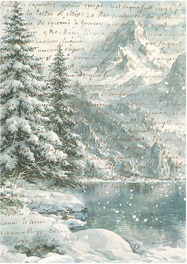 Set 8 Reispapier Decoupage Stamperia 10.5×14.8cm Weiße Weihnachten Hintergründe