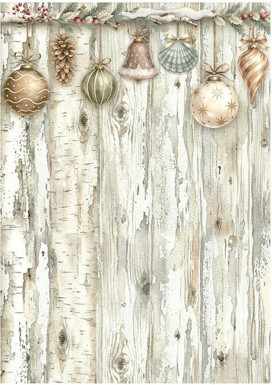 Set 8 Reispapier Decoupage Stamperia 10.5×14.8cm Weiße Weihnachten Hintergründe