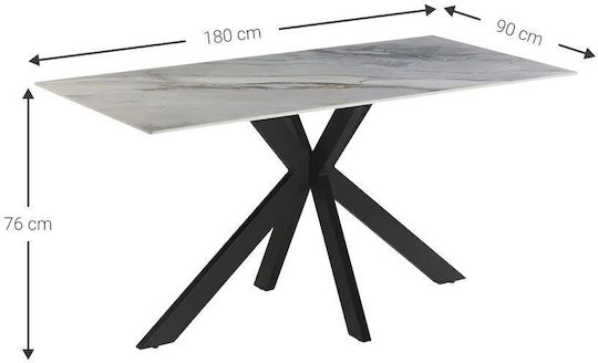 Stratford Dining Table with Stone Surface White 80x80x75cm