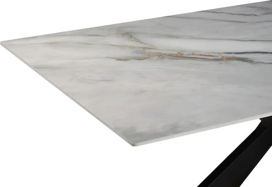 Stratford Dining Table with Stone Surface White 80x80x75cm