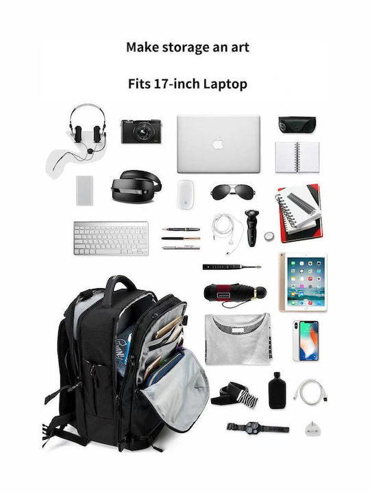 Ozuko Backpack Αδιάβροχο Μαύρο