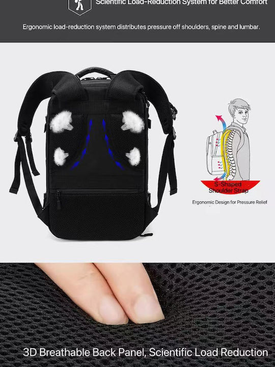 Ozuko Backpack Αδιάβροχο Μαύρο