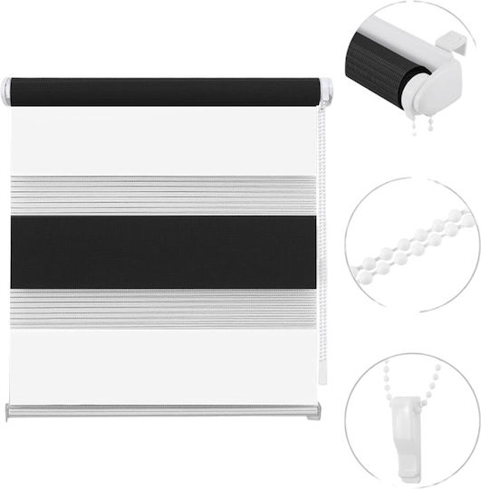 Eurohome Rolete Geam De Stingere Totală Dublu Alb Lățime 65xÎnălțime 130 cm