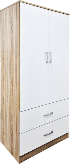 Alvia Doppeltür Kleiderschrank Weiß 80x51.5x180cm