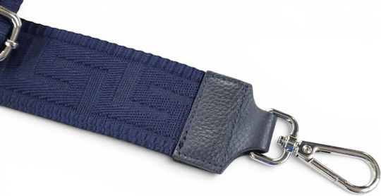Adjustable Bag Strap with Leather Details Blue S