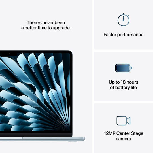 Apple MacBook Air 13.6" IPS Retina Display (M4-10-Core/16GB/512GB SSD/10-Core GPU) with 35W Charger (Dual Port) Sky Blue (International English Keyboard)