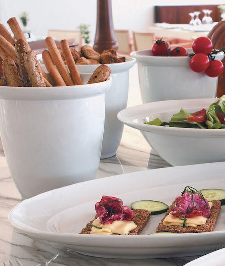 Ionia Buffet Servierplatte aus Porzellan Weiß