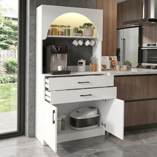 Sardes Kitchen Tall Cupboard White 90x40x180cm