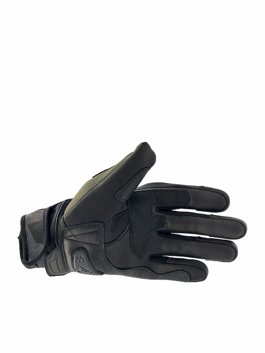 AGVpro Dune Air Men's Leather 4 Seasons Motorcycle Riding Gloves Black / Khaki