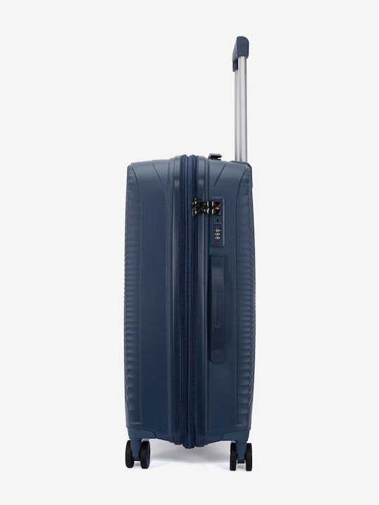 KREAL Μεσαία Βαλίτσα Ταξιδίου Σκληρή Dark Blue Ύψους 65εκ.