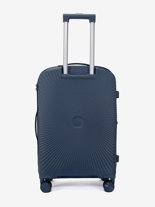 KREAL Μεσαία Βαλίτσα Ταξιδίου Σκληρή Dark Blue Ύψους 65εκ.