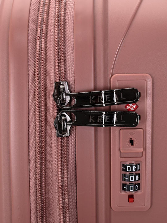 KREAL Среден куфар за пътуване твърд Rose Gold с височина 65 см