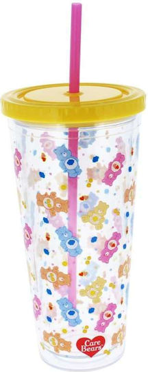 Thumbs Up Care Bears Ποτήρι από Γυαλί με Καλαμάκι 350ml