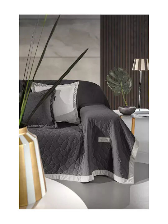 Guy Laroche Avalon Cuverturi Pentru Canapea 4 Locuri Jacquard 170x350cm Carbon