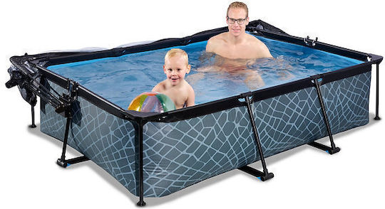 Exit Toys Schwimmbecken mit Metallic-Rahmen 220x150x65cm Grau
