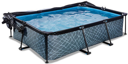 Exit Toys Schwimmbecken mit Metallic-Rahmen 220x150x65cm Grau