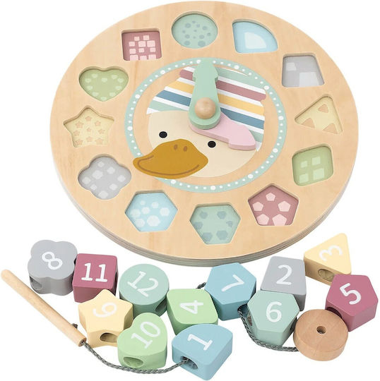 Sterntaler Shape Sorting Learning Clock Duck Edda Wooden Toy for 24+ Months