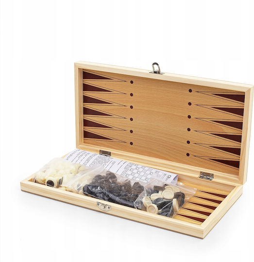 Premium Magnetic Backgammon/Chess Wooden with Chess Pawns 34cm