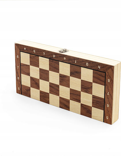 Premium Magnetic Backgammon/Chess Wooden with Chess Pawns 34cm