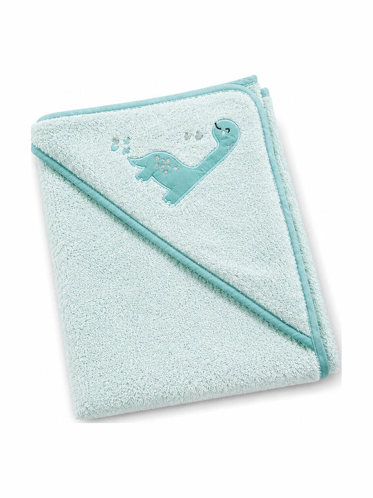 Beboulino Baby-Badetuch mit Kapuzen Dino Grüne 75x75cm