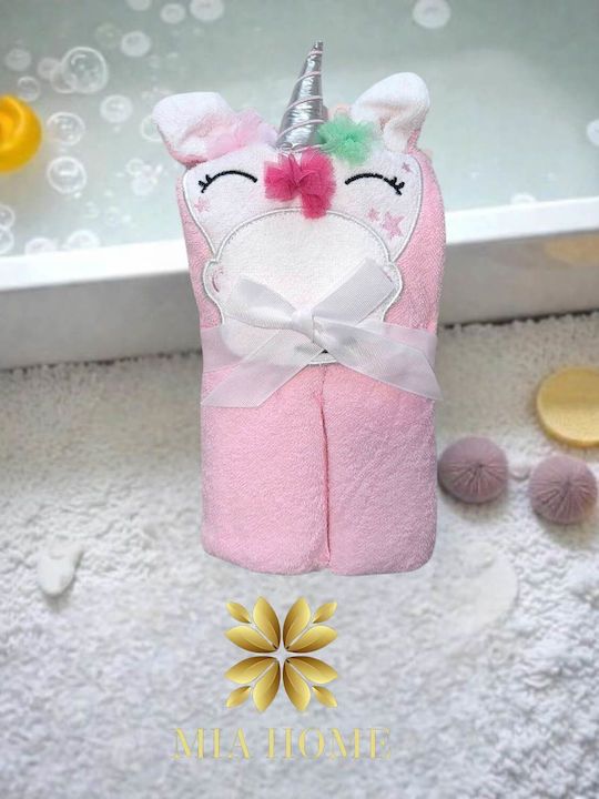 Mia Home Baby-Badetuch mit Kapuzen Einhorn 85x85cm