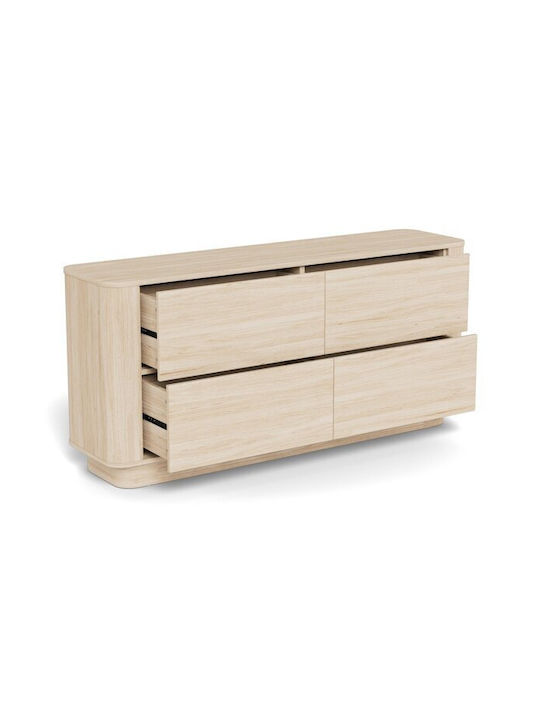 Chest of Drawers Bedroom Wooden Norsica 1103 Oak 160x40x75cm