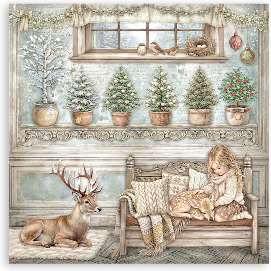 Hârtie Materiale Pentru Scrapbooking 22 Bucăți 30.5×30.5cm Stamperia White Christmas