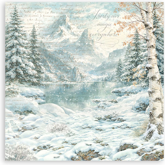 Scrapbooking-Zubehör 22 Stück 20,3×20,3cm Stamperia Weißer Weihnachten