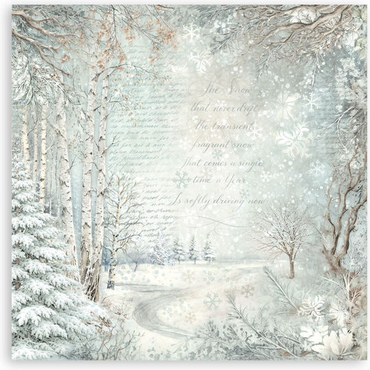 Scrapbooking-Zubehör 22 Stück 20,3×20,3cm Stamperia Weißer Weihnachten