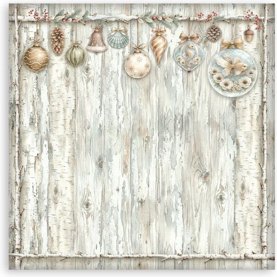Scrapbooking-Zubehör 22 Stück 20,3×20,3cm Stamperia Weißer Weihnachten