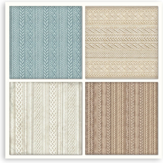 Scrapbooking-Zubehör 22 Stück 20,3×20,3cm Stamperia Weißer Weihnachten