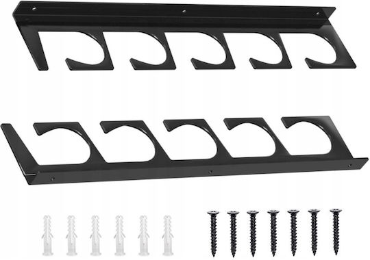 Organizator pentru 5 undițe Zola Metal Montare pe perete Accesorii de montare incluse 40 × 6.1 Cm Negru