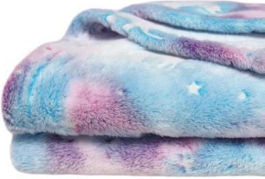 Mia Home Fleece Fluorescent Blanket Unicorns Sky Blue With Stars 200x150cm