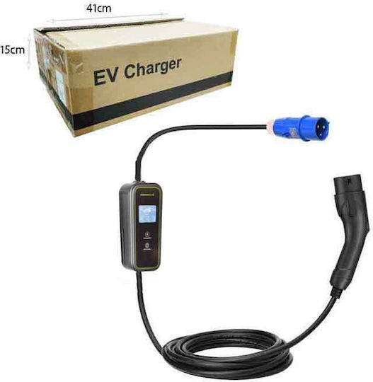 Tragbarer Einphasiger Elektroauto-Ladestationen 7.4kW mit Integriertem Kabel Typ 2