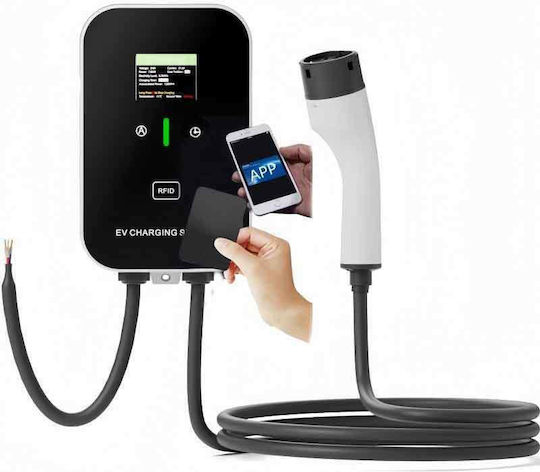 Wandmontierter Einphasiger Elektroauto-Ladestation 7kW mit Integriertem Kabel Typ 2 (98257-4)