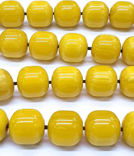 Roloi Komboloi Worry Beads with 33 Beads Made of Mastic Length 44cm Yellow
