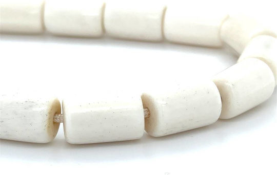 Kompologadiko Worry Beads with 33 Beads from Camel Bone with White Tassel