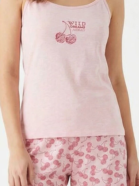 Dreams by Joyce Sommer Baumwoll Schlafanzug Damen Shorts Rosa