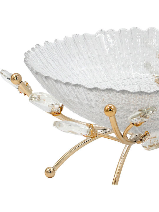 Keskor Keskor Dekorative Schale Glas Gold 27x27x11cm
