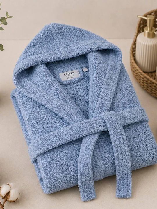 Astron Italy Bathrobe Hooded Blue 450gsm