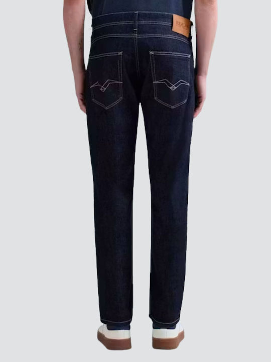 Herren Jeanshose Elastisches Slim Anwendung Dunkelblauer Denim