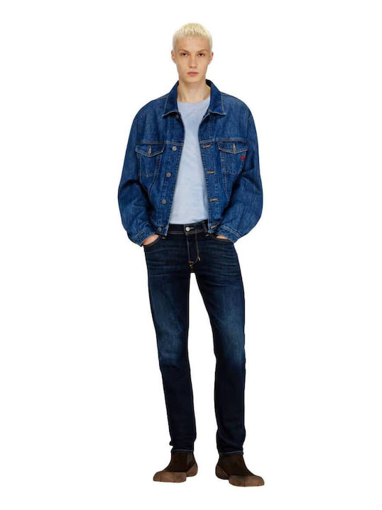 1986 Larkee Beex Men's Stretch Jeans Regular Tapered Fit Blue
